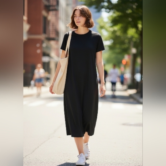 susan carver Dresses & Skirts - Susan Garver Basic Sheath Shift Dress Made In USA med Dark Navy